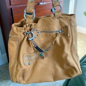 Juicy couture tan leather hobo bag